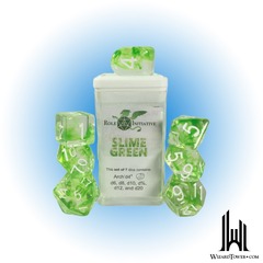 SET OF 7 DICE: DIFFUSION SLIME GREEN